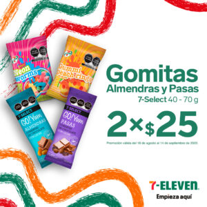 Gomitas, almendras y pasas al 2x$25
