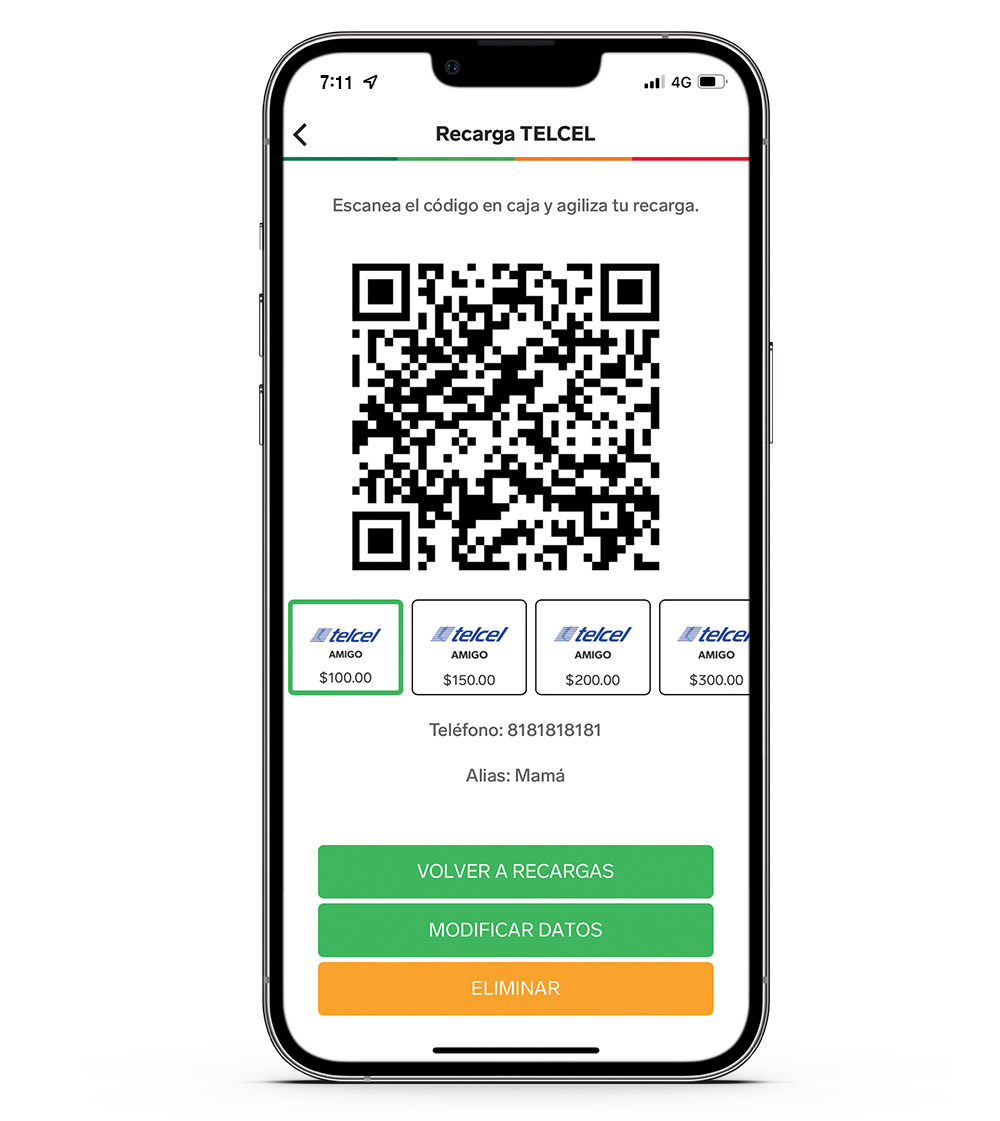 Recarga de Tiempo Aire en App 7-Eleven